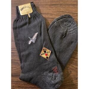 Vintage MCM Men’s 50s Pair Cotton Socks NOS Rockabilly Sz 13 JM Fields Gray wTag